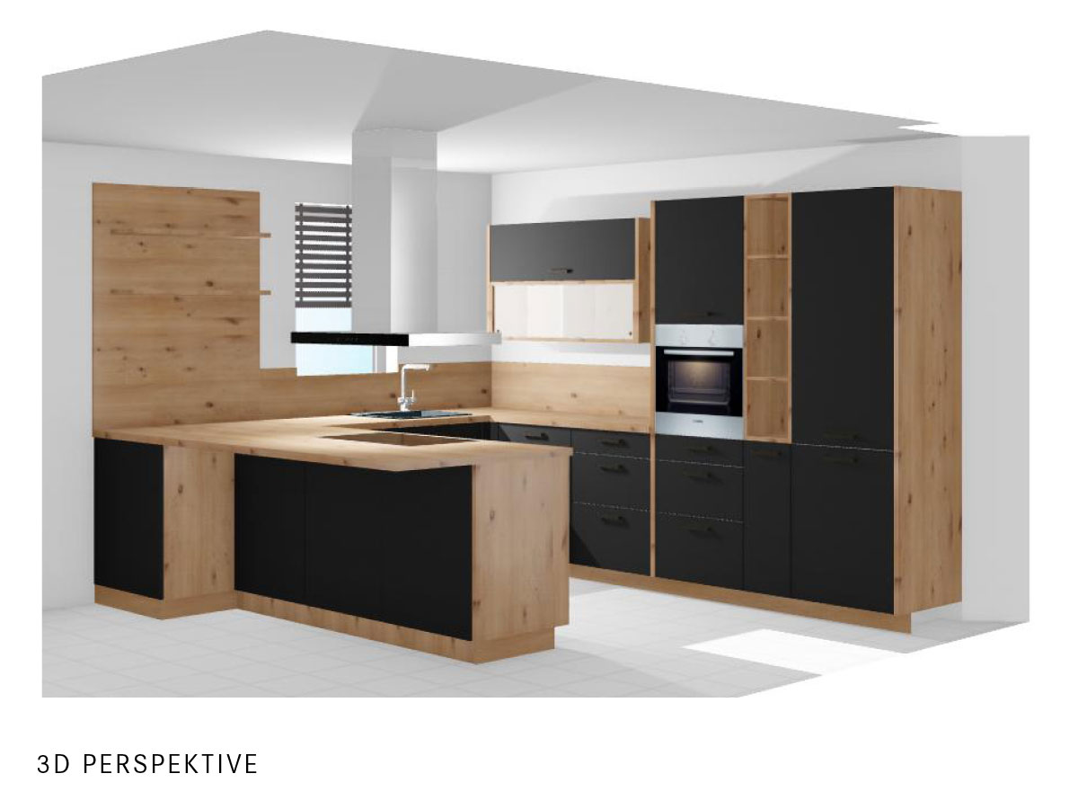 Nobilia Einbau-Küche mit Sitzgelegenheit und Elektrogeräten - Abverkaufsküche KCR22