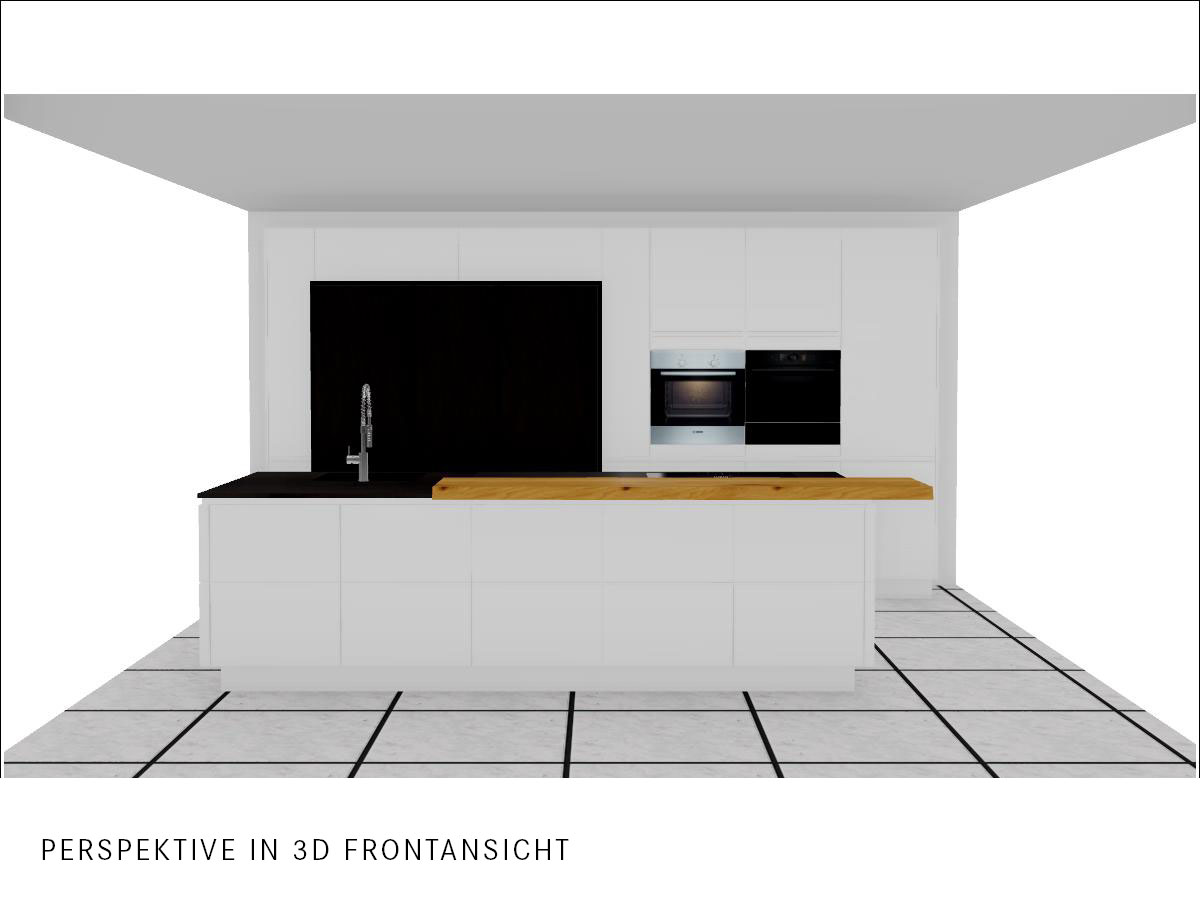 Häcker Einbau-Küche mit Insel & Elektrogeräten - Musterküche KSD1