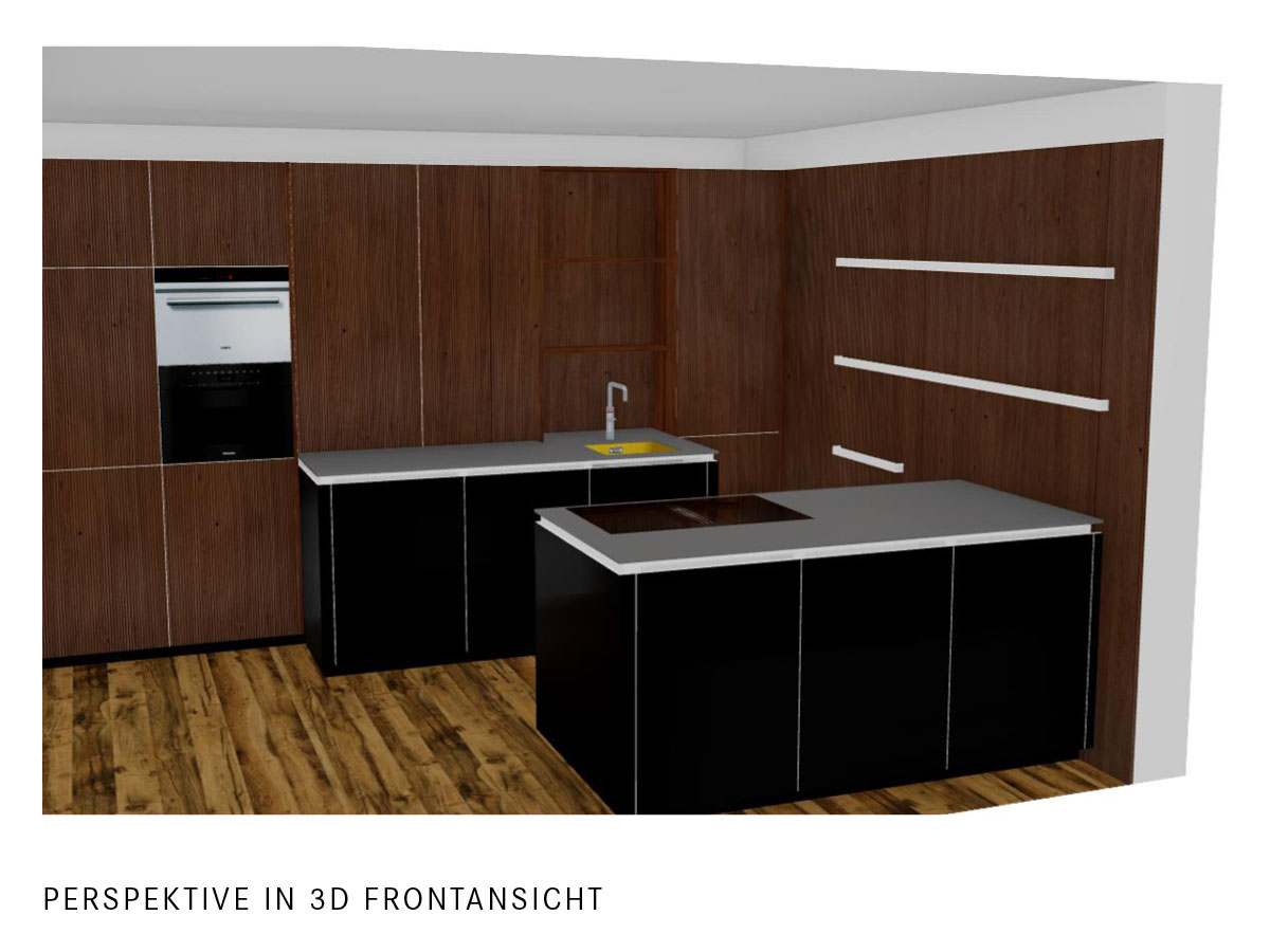Leicht Architektur Einbauküche mit Insel & Elektrogeräten - Musterküche KSD5