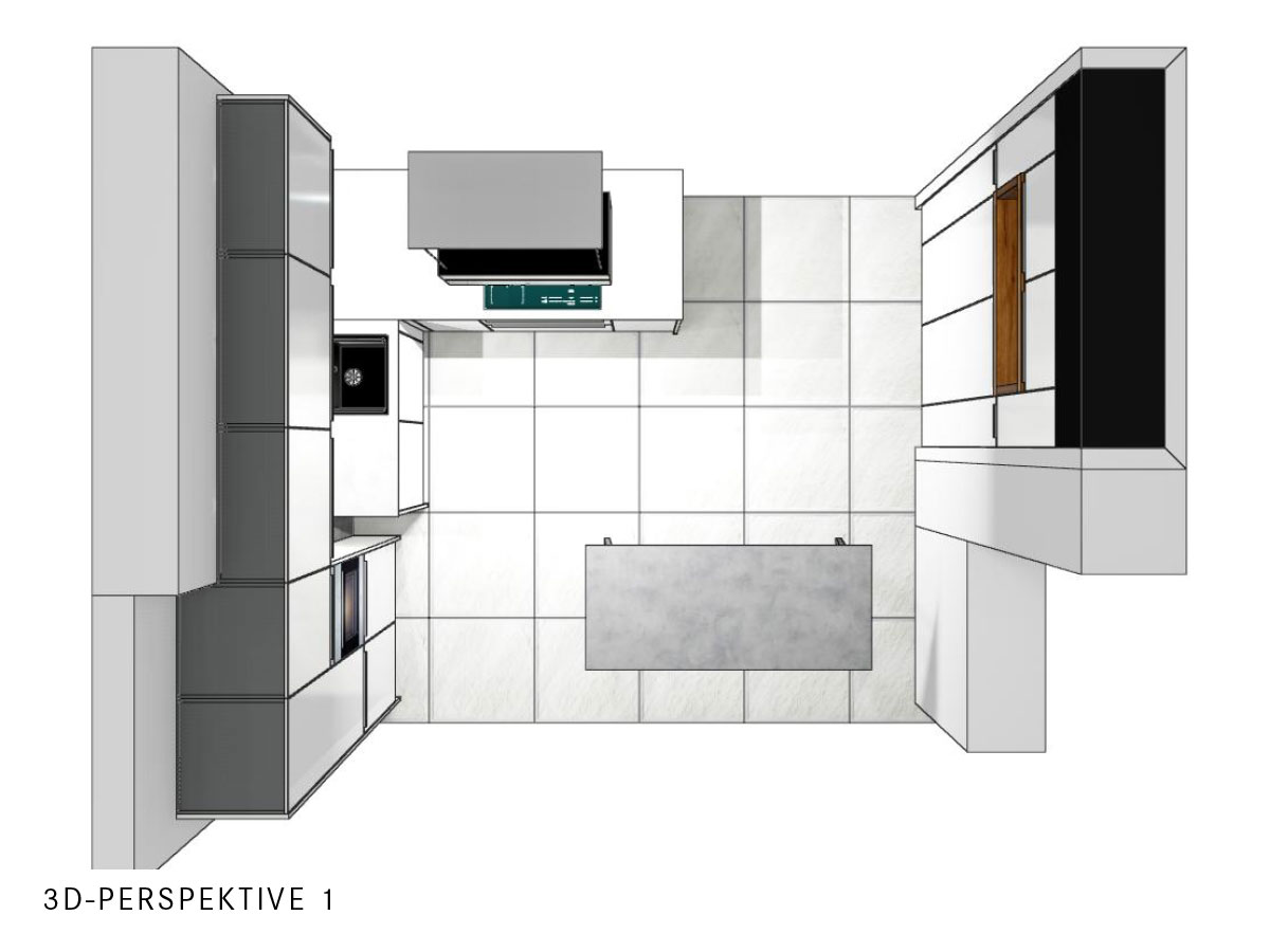 Häcker Einbau-Küche L-Form mit Esstisch & Elektrogeräten - Musterküche KSH9
