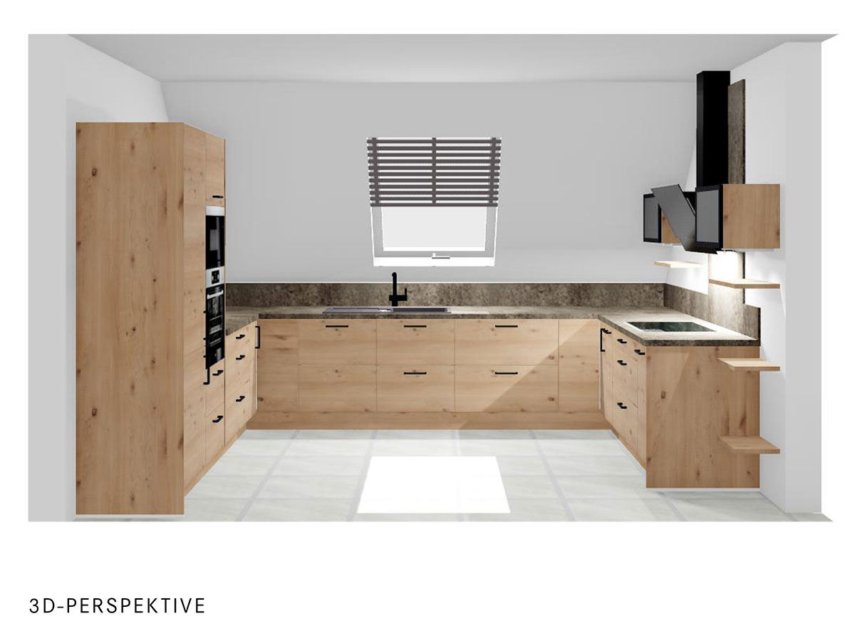 Nobilia Einbau-Küche U-Form in Eiche Sierra mit Elektrogeräten - Musterküche KSH14