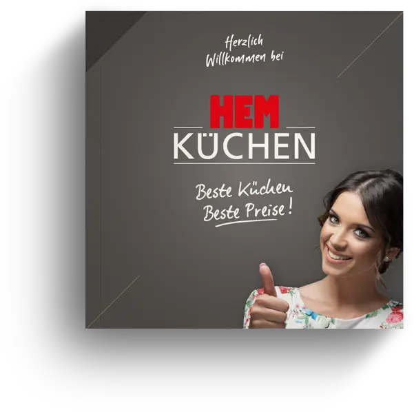 Frau mit Daumen hoch für Küchenausstellung