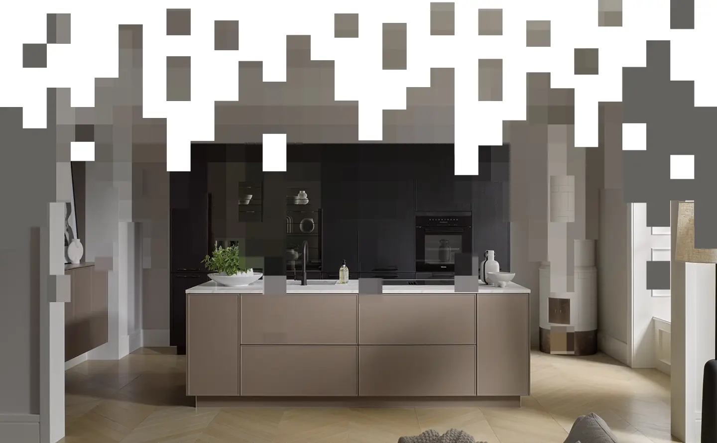 Moderne Küche mit eleganten Möbeln