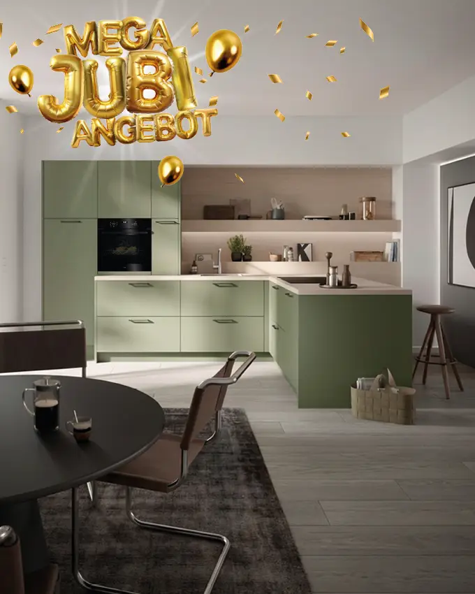 Moderne Küche mit Jubi-Angebot-Dekoration